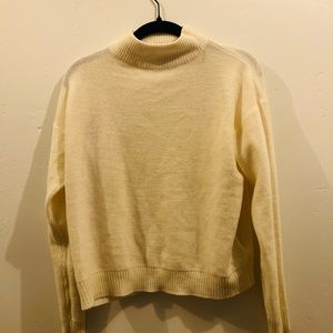 Cream white turtle nack sweater